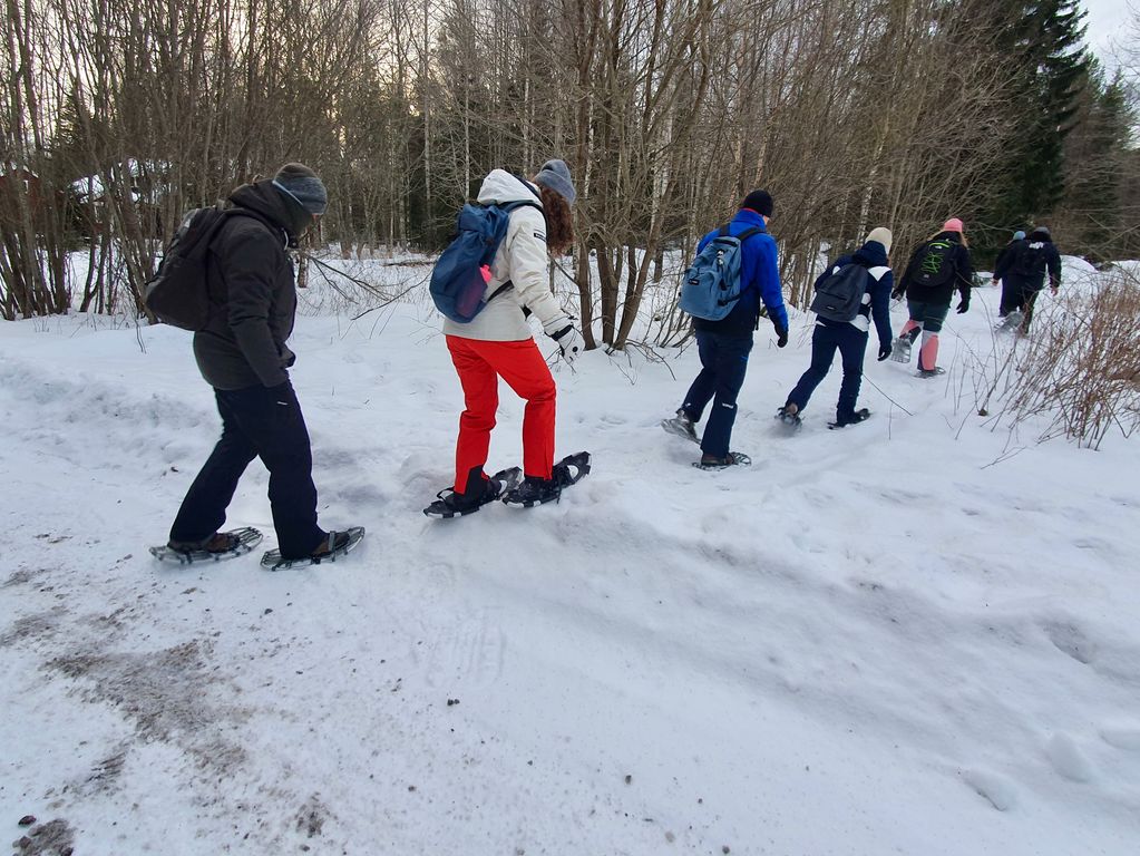 Sneeuwschoenentocht door de natuur 